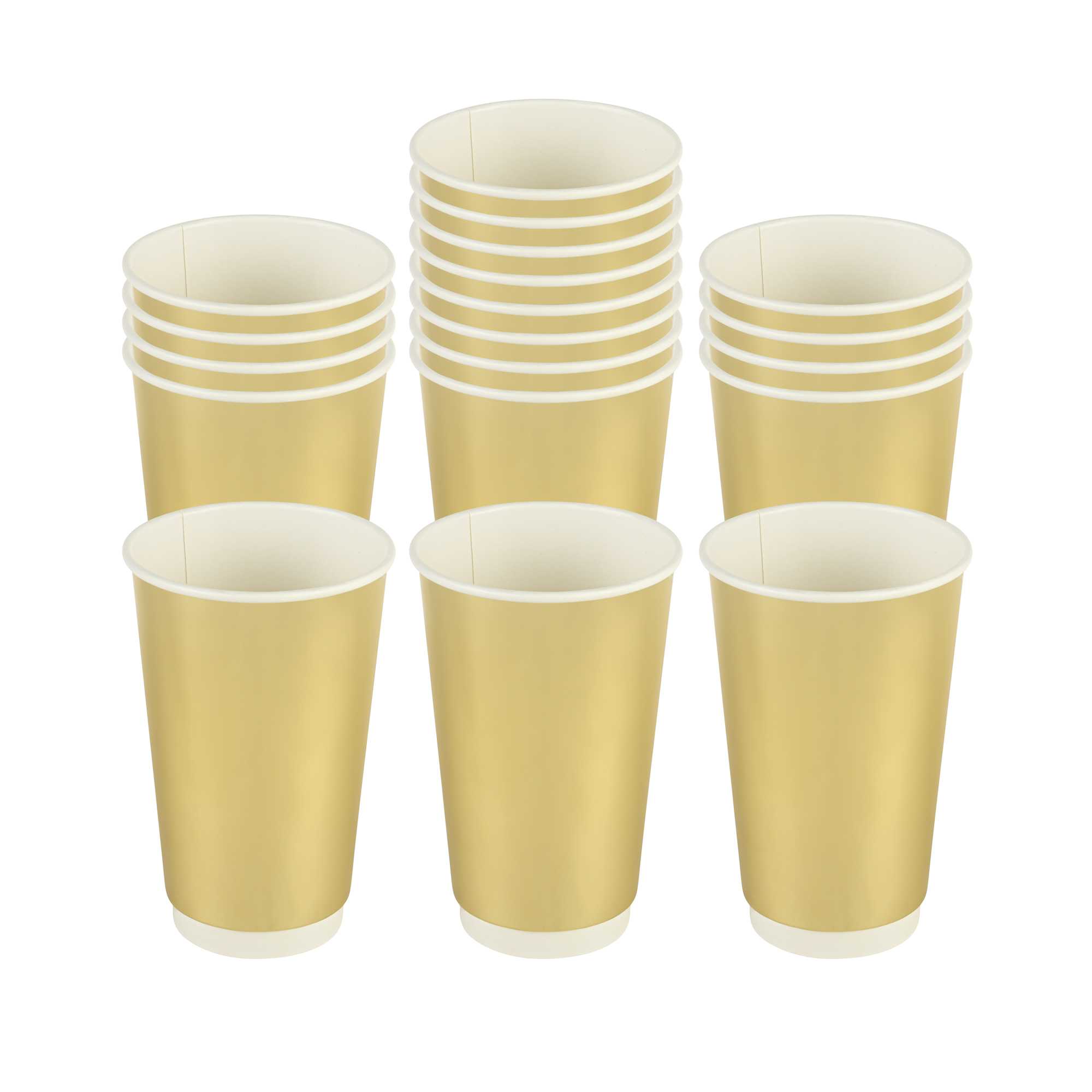 Restpresso 16 oz Metallic Gold Paper Hot / Cold Cup - 500 count box