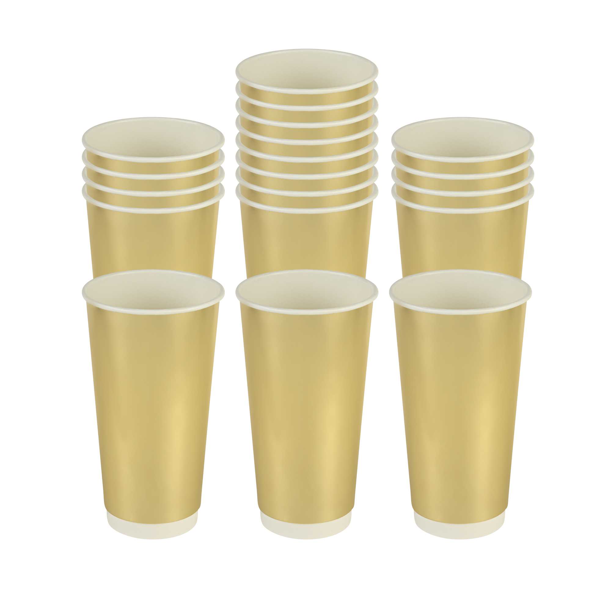 Restpresso 20 oz Metallic Gold Paper Hot / Cold Cup - 500 count box