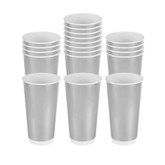 Restpresso 20 oz Metallic Silver Paper Hot / Cold Cup - 25 count box