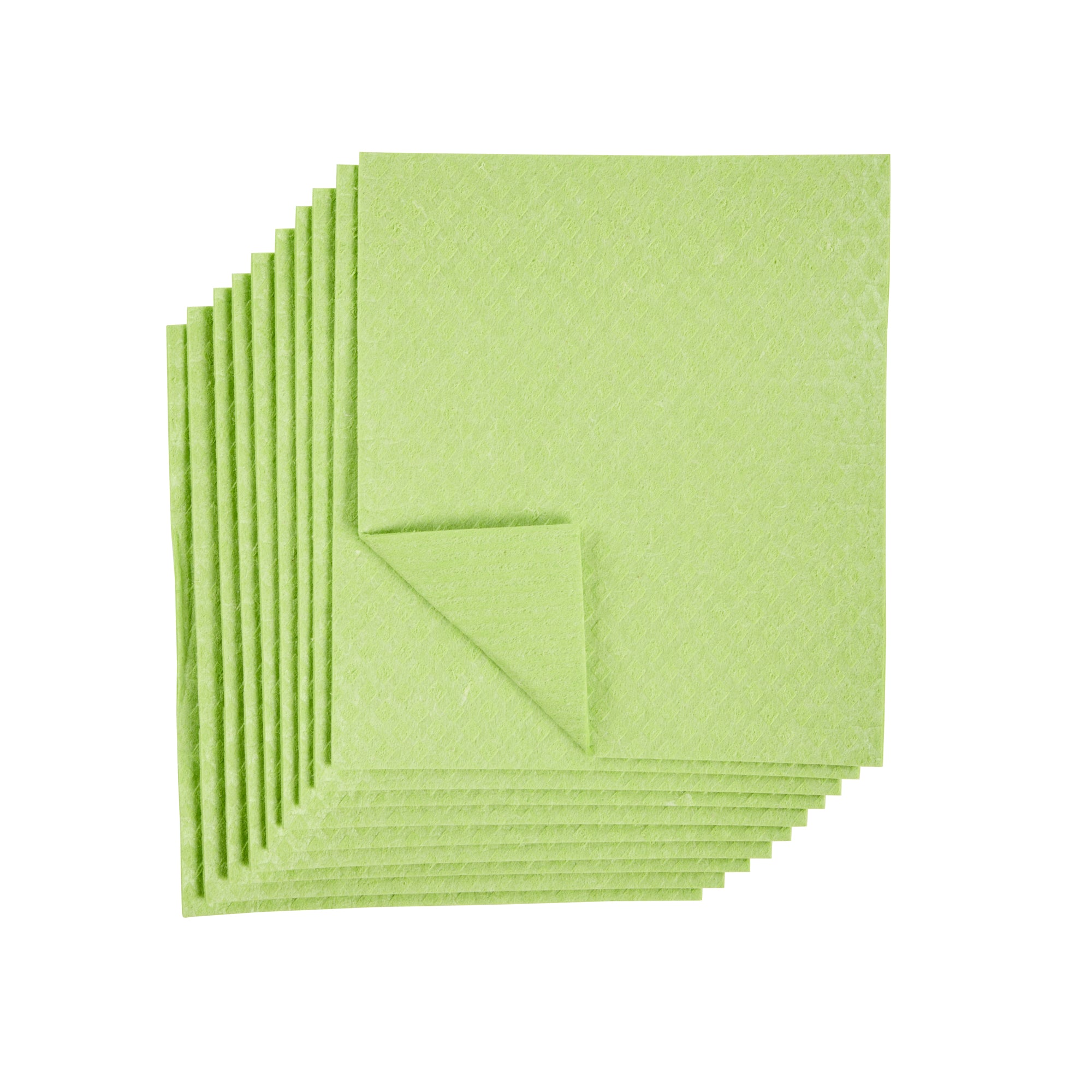 Clean Tek Professional Green Reusable Swedish Dishcloth - 6 3/4" x 7 3/4" - 200 count box