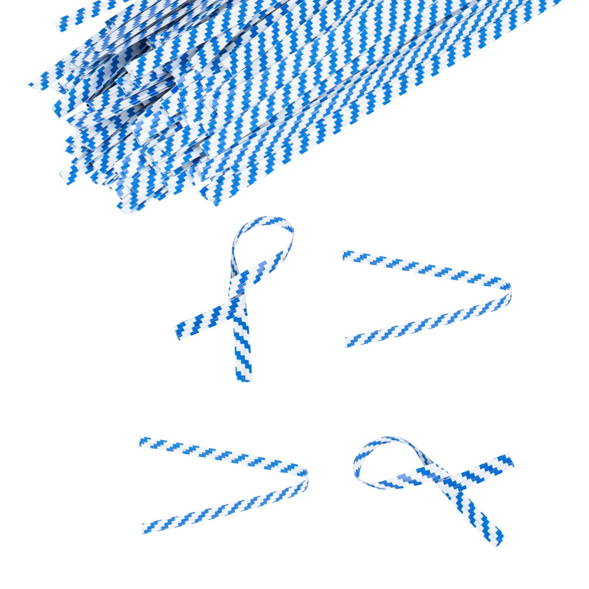 Bag Tek Blue Stripe Paper Twist Tie / Bag Tie - Laminated - 4" - 500 count box