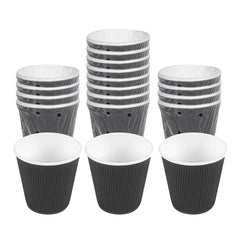 Restpresso 8 oz Black Paper Hot Cup - Individually Wrapped, Ripple Wall - 500 count box