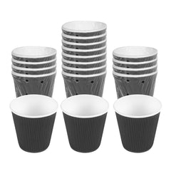 Restpresso 8 oz Black Paper Hot Cup - Individually Wrapped, Ripple Wall - 25 count box