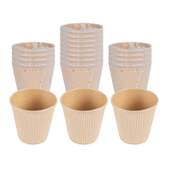 Restpresso 8 oz Kraft Paper Hot Cup - Individually Wrapped, PLA Lining, Compostable, Ripple Wall - 500 count box