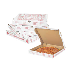 Pizzaly White and Red Corrugated Pizza Box - Pizzeria Doodle Print - 16