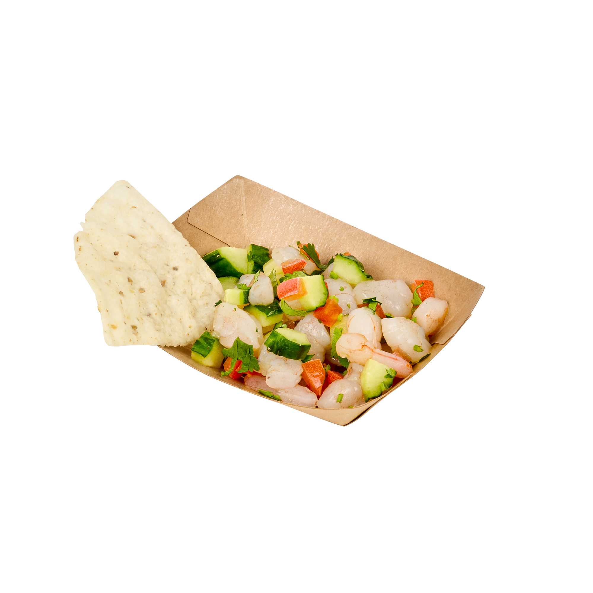 SustainaLite 4 oz #25 Kraft Paper Food Tray / Boat - with PE Lining - 3" x 1 3/4" x 1 1/4" - 1000 count box