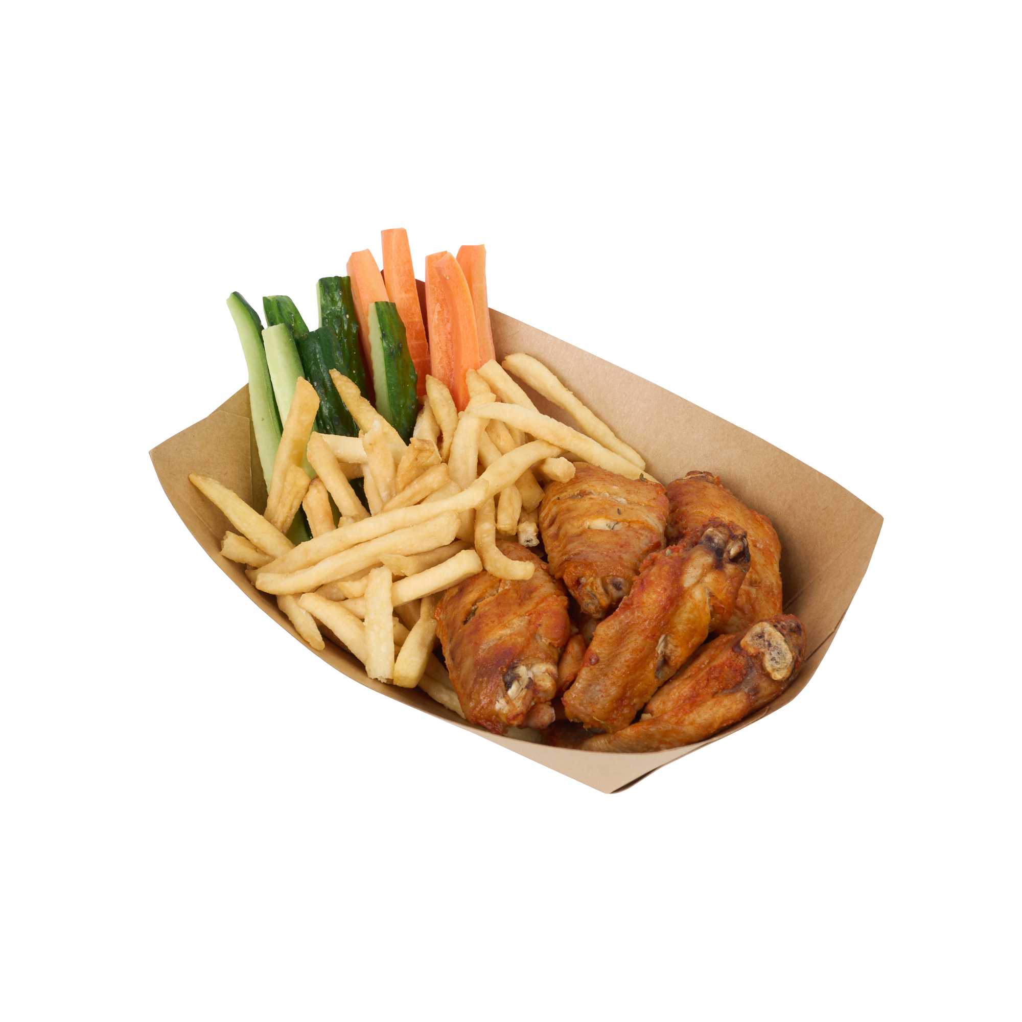 SustainaLite 1 1/2 lb #300 Kraft Paper Food Tray / Boat - with PE Lining - 5 1/2" x 3 1/2" x 2 1/4" - 500 count box