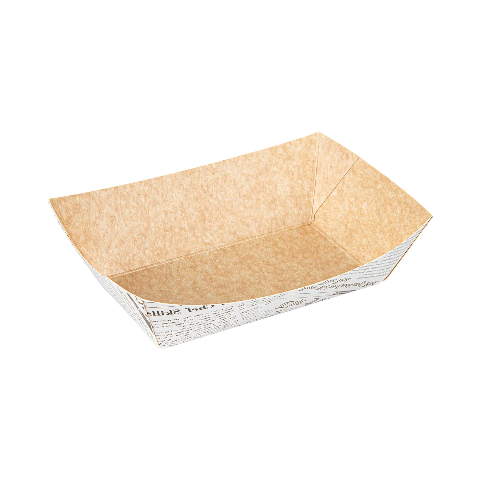 Bio Tek 1 lb Newsprint Paper #200 Food Tray / Boat - 7 1/4" x 5 3/4" x 2" - 50 count box