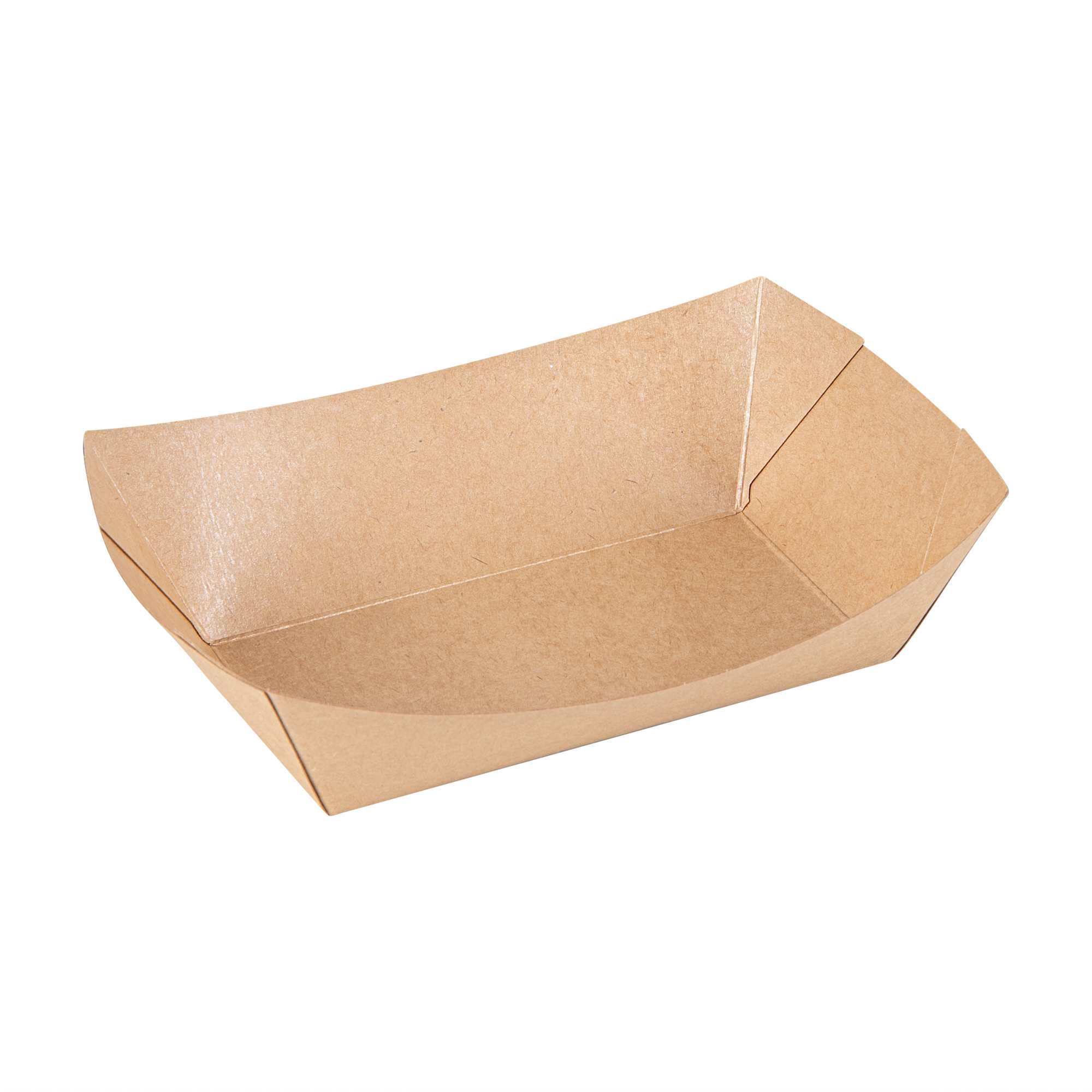 Bio Tek 1 1/2 lb Kraft Paper #300 Food Tray / Boat - 7 1/2" x 5 3/4" x 2 1/4" - 50 count box