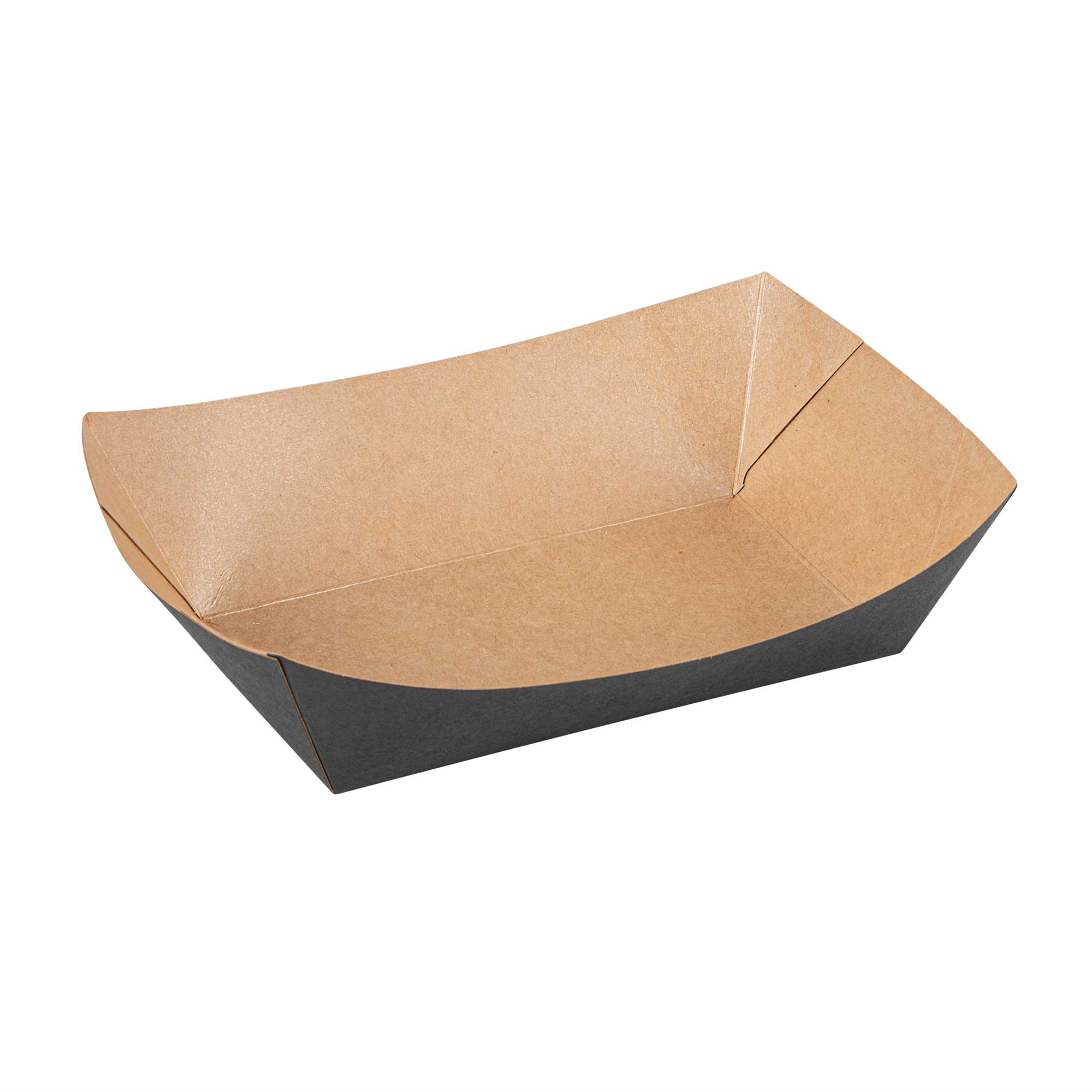 Bio Tek 2 lb Black Paper #500 Food Tray / Boat - 8 3/4" x 6 3/4" x 2 1/4" - 50 count box