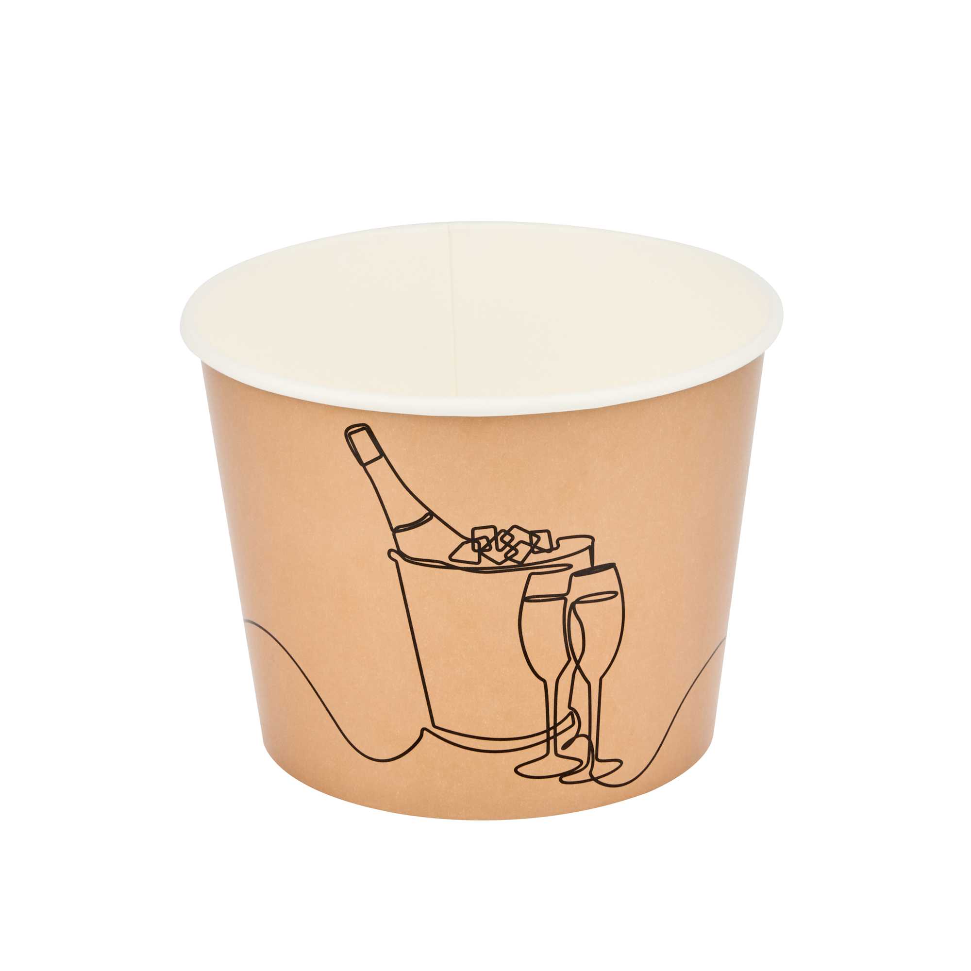 Bio Tek 5 lb Kraft Disposable Paper Ice Bucket - 7 1/2" × 7 1/2" × 5 3/4" - 100 Count Box