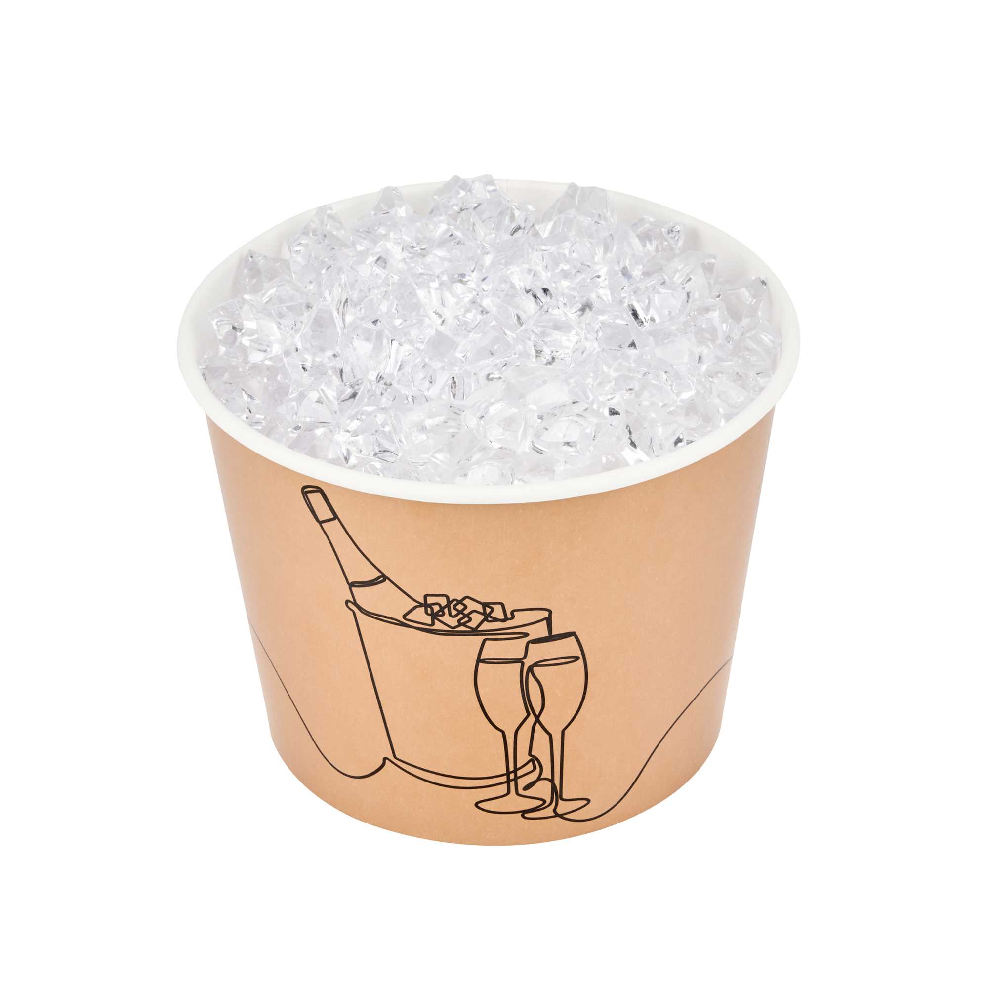 Bio Tek 5 lb Kraft Disposable Paper Ice Bucket - 7 1/2" × 7 1/2" × 5 3/4" - 100 Count Box