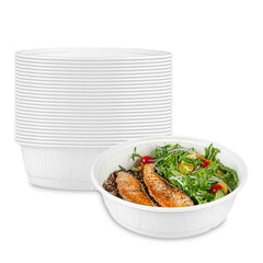 Pulp Safe No PFAS Added 118 oz Round White Sugarcane / Bagasse Bowl - Home Compostable - 11 1/4