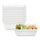 Pulp Safe No PFAS Added 27 oz Rectangle White Sugarcane / Bagasse Bowl - Home Compostable - 7" x 5" x 2 1/4" - 100 Count Box