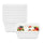 Pulp Safe No PFAS Added 34 oz Rectangle White Sugarcane / Bagasse Bowl - Home Compostable - 7" x 5" x 2 3/4" - 100 Count Box