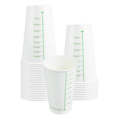 Med Supply 16 oz White Graduated Paper Cup - 2 1/4