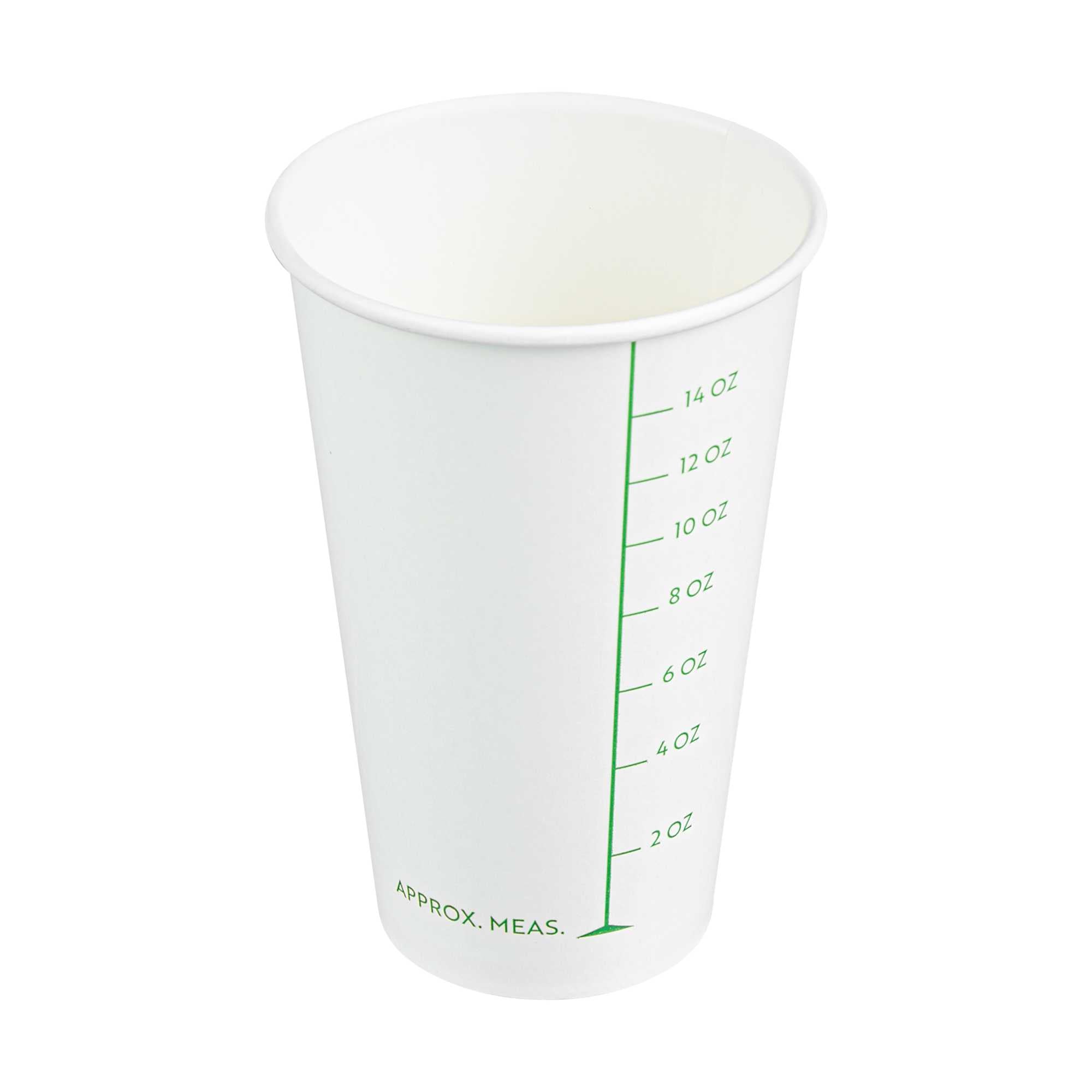 Med Supply 16 oz White Graduated Paper Cup - 2 1/4" x 2 1/4" x 5 1/2" - 1000 count box