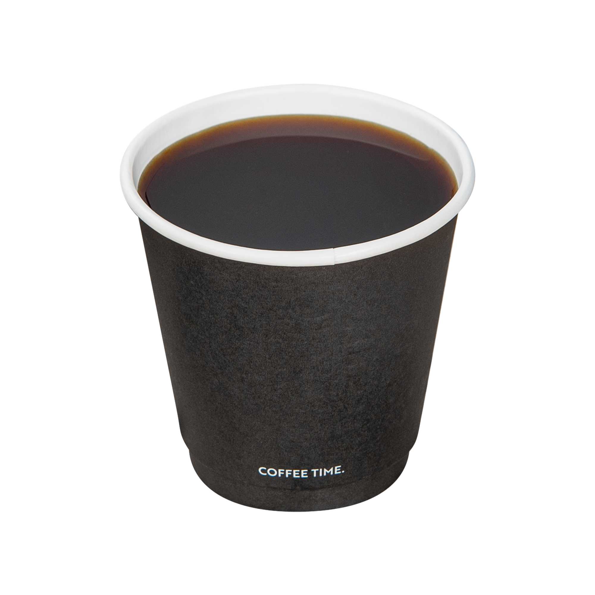 Restpresso 8 oz Black Embossed Paper Coffee Cup - Double Wall - 3 1/2" x 3 1/2" x 3 1/4" - 500 count box