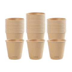 Restpresso 8 oz Kraft Embossed Paper Coffee Cup - Double Wall - 3 1/2