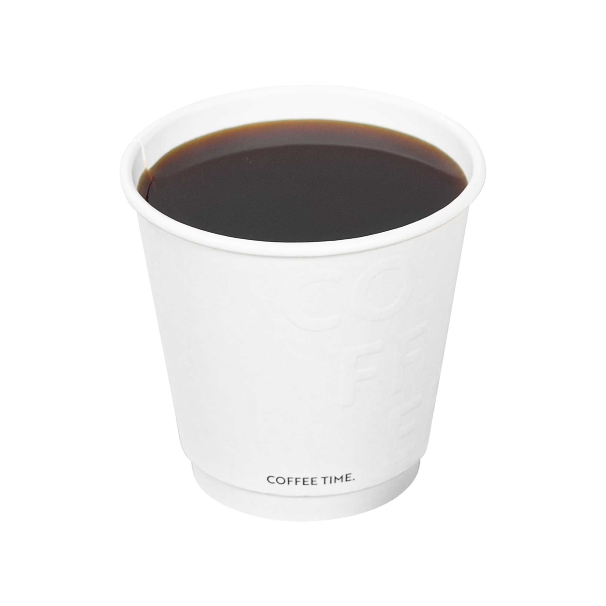 Restpresso 8 oz White Embossed Paper Coffee Cup - Double Wall - 3 1/2" x 3 1/2" x 3 1/4" - 500 count box