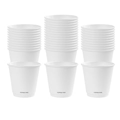 Restpresso 8 oz White Embossed Paper Coffee Cup - Double Wall - 3 1/2