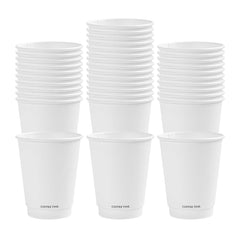 Restpresso 12 oz White Embossed Paper Coffee Cup - Double Wall - 3 1/2