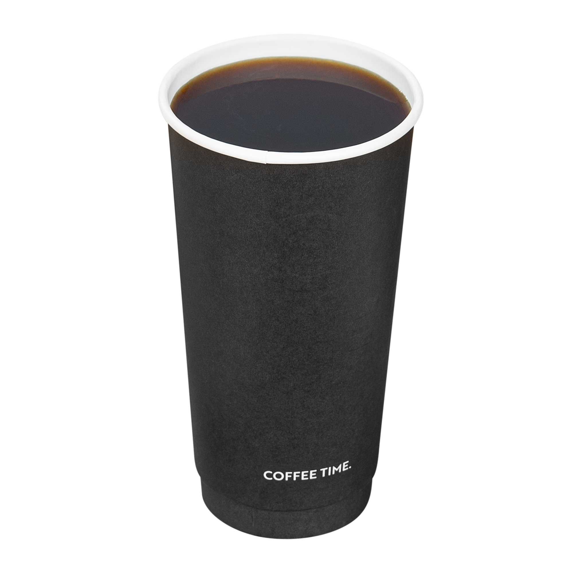Restpresso 20 oz Black Embossed Paper Coffee Cup - Double Wall - 3 1/2" x 3 1/2" x 6 1/4" - 250 count box