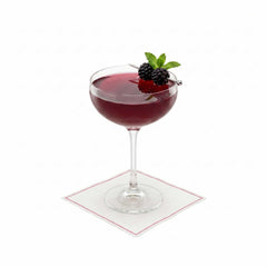 Bar Lux Square Pink Paper Coaster - Linen-Like, PE Lined Backing - 3 1/2
