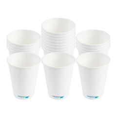 Vanish 12 oz White Paper Coffee Cup - Water-Based Coating, Compostable, Single Wall - 1000 count box