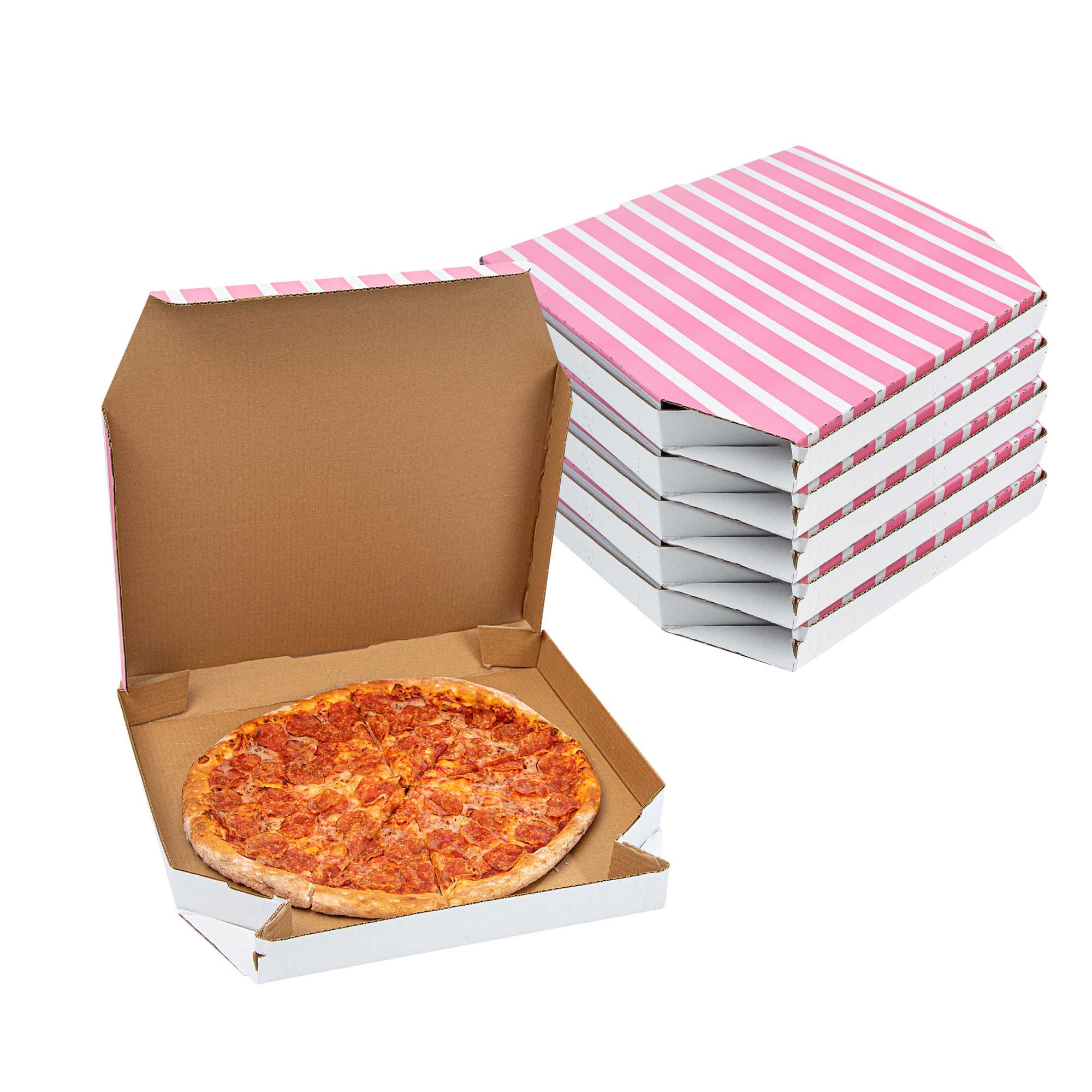 Pizzaly Pink Printed Corrugated Pizza Box - Slanted - 16" x 16" x 2" - 50 count box