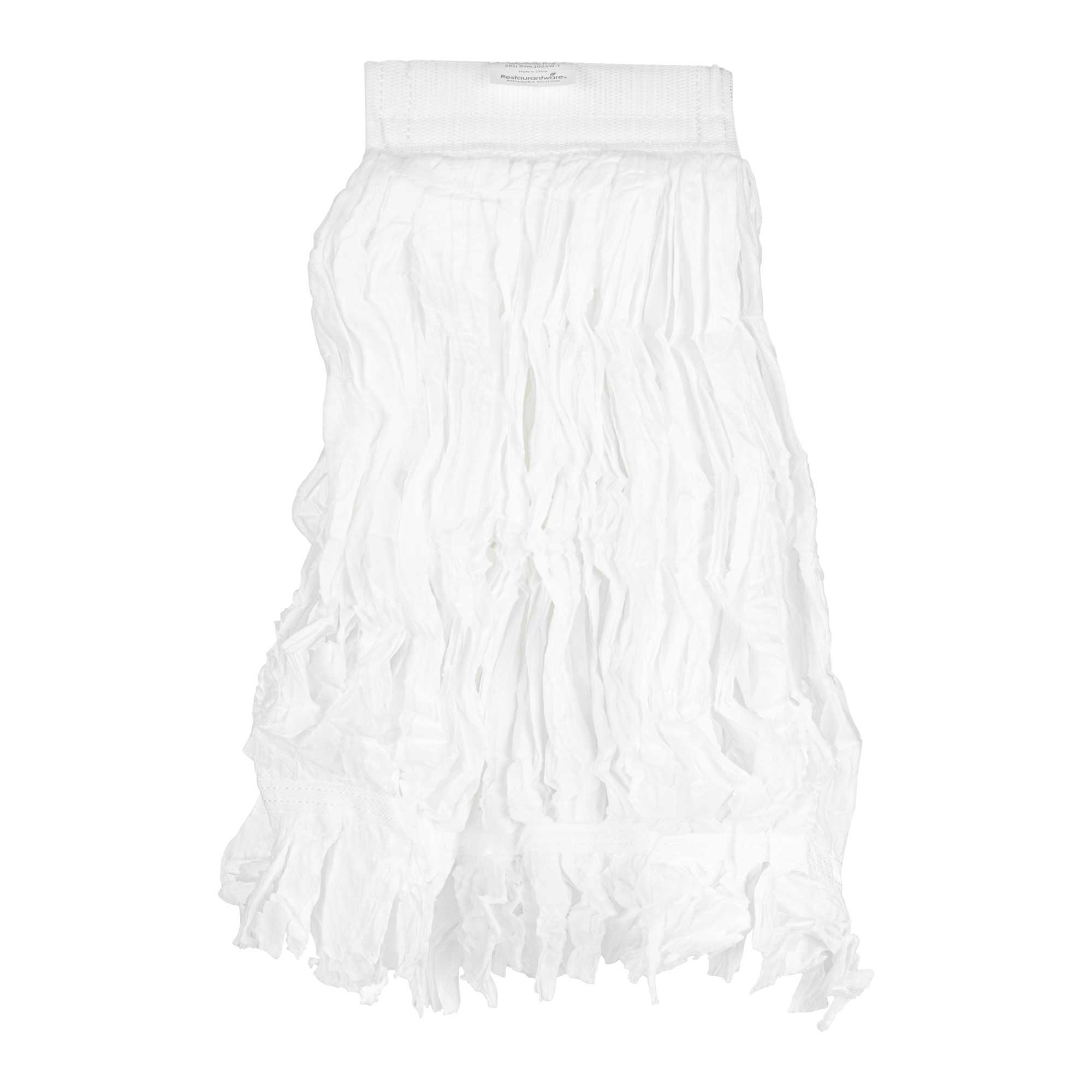 Clean Tek Professional Non-Woven Large White Wet Mop Head - with 5" Headband, Disposable - 6 1/2" x 5 1/2" x 1 1/4" - 1 count box