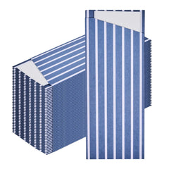 Luxenap Navy Blue and White Stripe Offset Paper Cutlery Pouch - with 2 Ply Napkin - 7 1/2