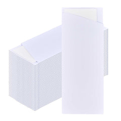 Luxenap White Offset Paper Cutlery Pouch - with 2 Ply Napkin - 7 1/2