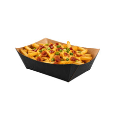 Bio Tek 2 lb Black Paper #200 Food Tray / Boat - 6