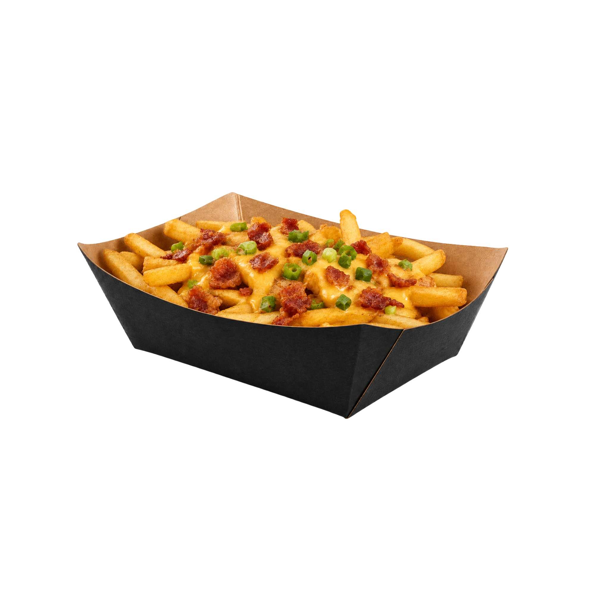 Bio Tek 2 lb Black Paper #200 Food Tray / Boat - 6" x 4 1/2" x 1 1/2" - 200 count box