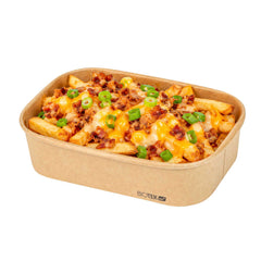 Bio Tek 17 oz Oval Kraft Paper Serving Container - 6 3/4