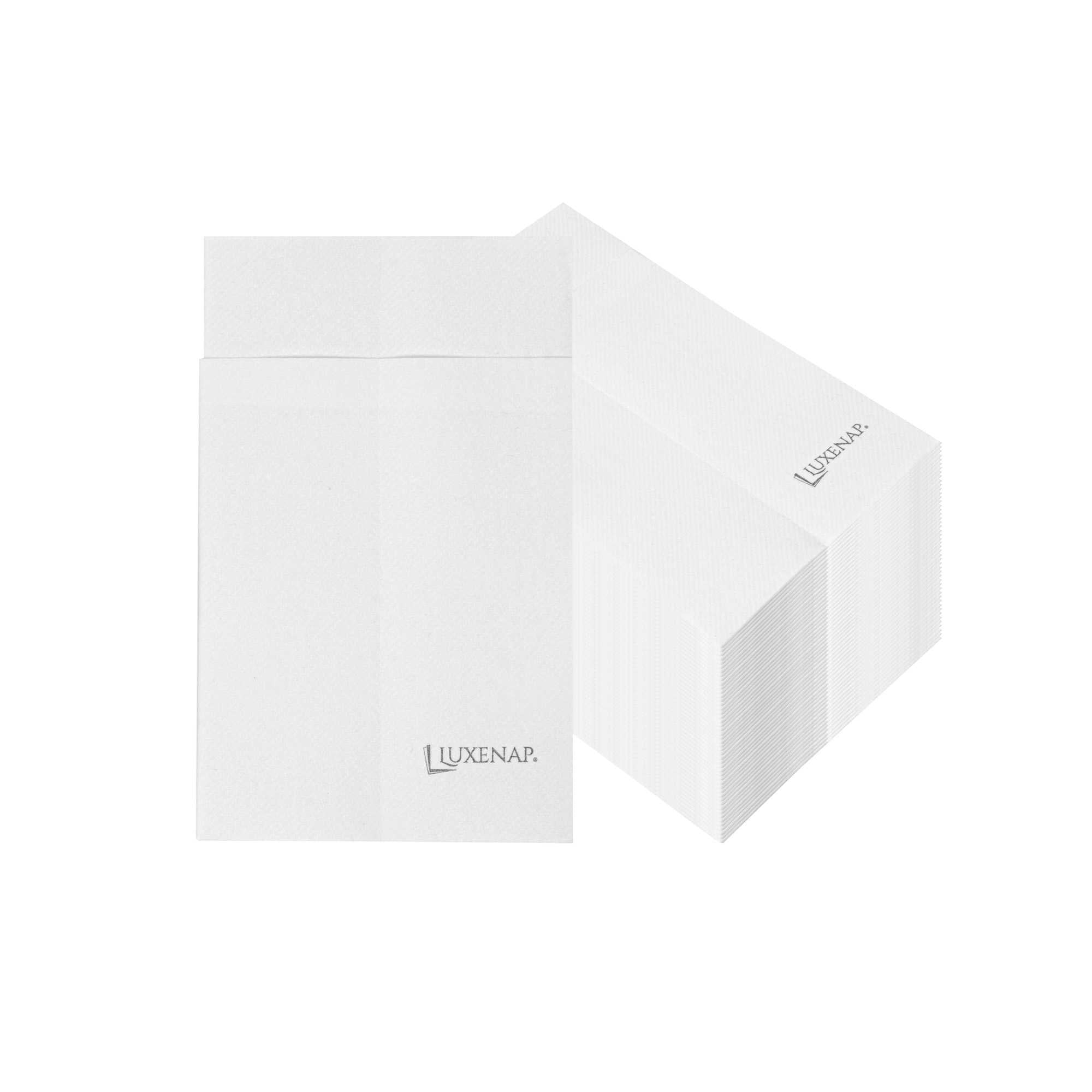 Luxenap White Paper Linen-Feel Dinner Napkin - Air Laid, Kangaroo - 15 3/4" x 9 1/2" - 50 count box