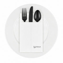 Luxenap White Paper Linen-Feel Dinner Napkin - Air Laid, Kangaroo - 15 3/4