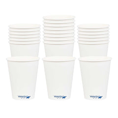 Vanish 12 oz White Paper Hot Cup - Single Wall, Compostable - 3 1/2