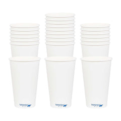 Vanish 16 oz White Paper Hot Cup - Single Wall, Compostable - 3 1/2