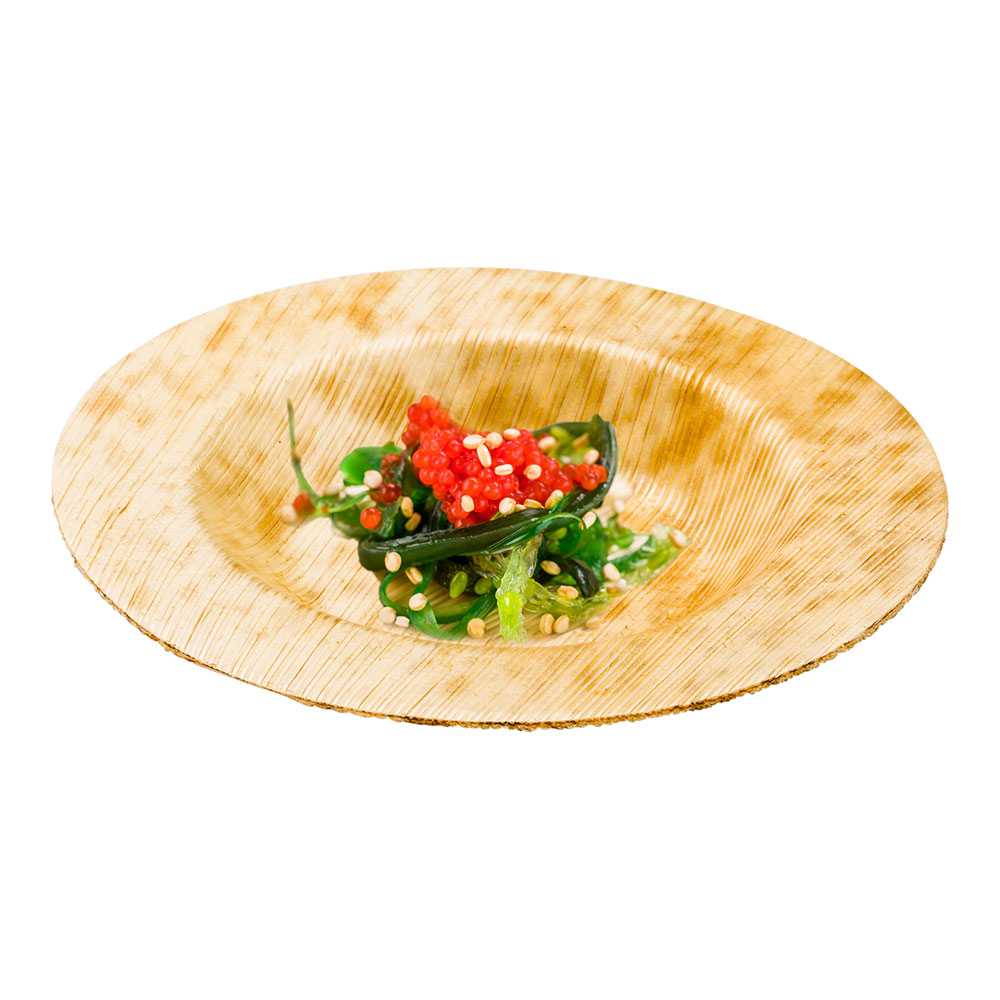 Bambuddha Round Natural Bamboo Small Plate - 3 1/2" x 3 1/2" - 1500 count box