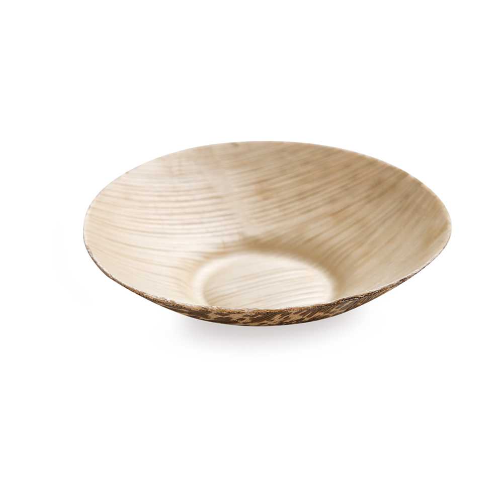 Bambuddha 2 oz Round Natural Bamboo Coupelle - 3 1/4" x 3 1/4" x 3/4" - 2000 count box