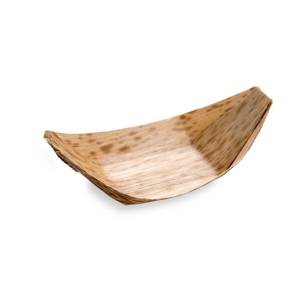 Bambuddha Natural Bamboo Small Food Tray / Boat - 4 3/4" x 2" x 1 1/2" - 2000 count box