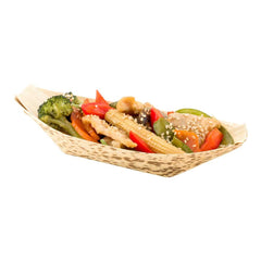 Bambuddha Natural Bamboo Medium Food Tray / Boat - 7 1/4