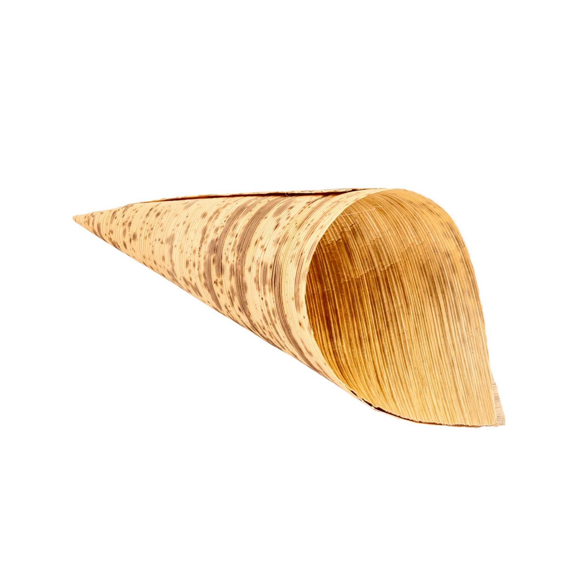 3 oz Natural Bamboo Medium Cone - 5" x 2" x 2" - 50 count box
