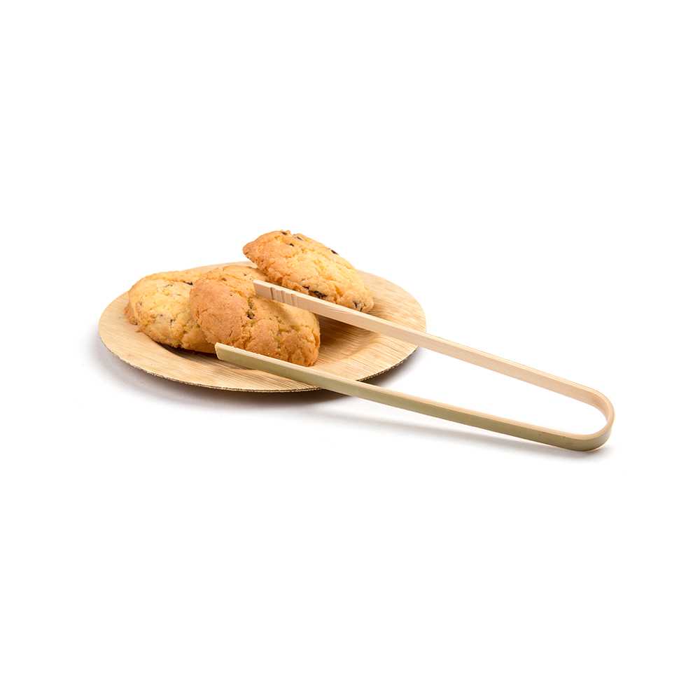Bambuddha Natural Bamboo Large Tongs - 6" x 1" - 100 count box