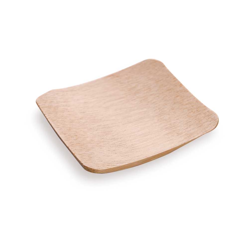 Bambuddha Square Natural Bamboo Dish - 2 1/4" x 2 1/4" x 1/2" - 2000 count box