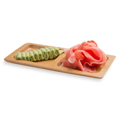 Bambuddha Rectangle Natural Bamboo Duo Plate - 4 3/4