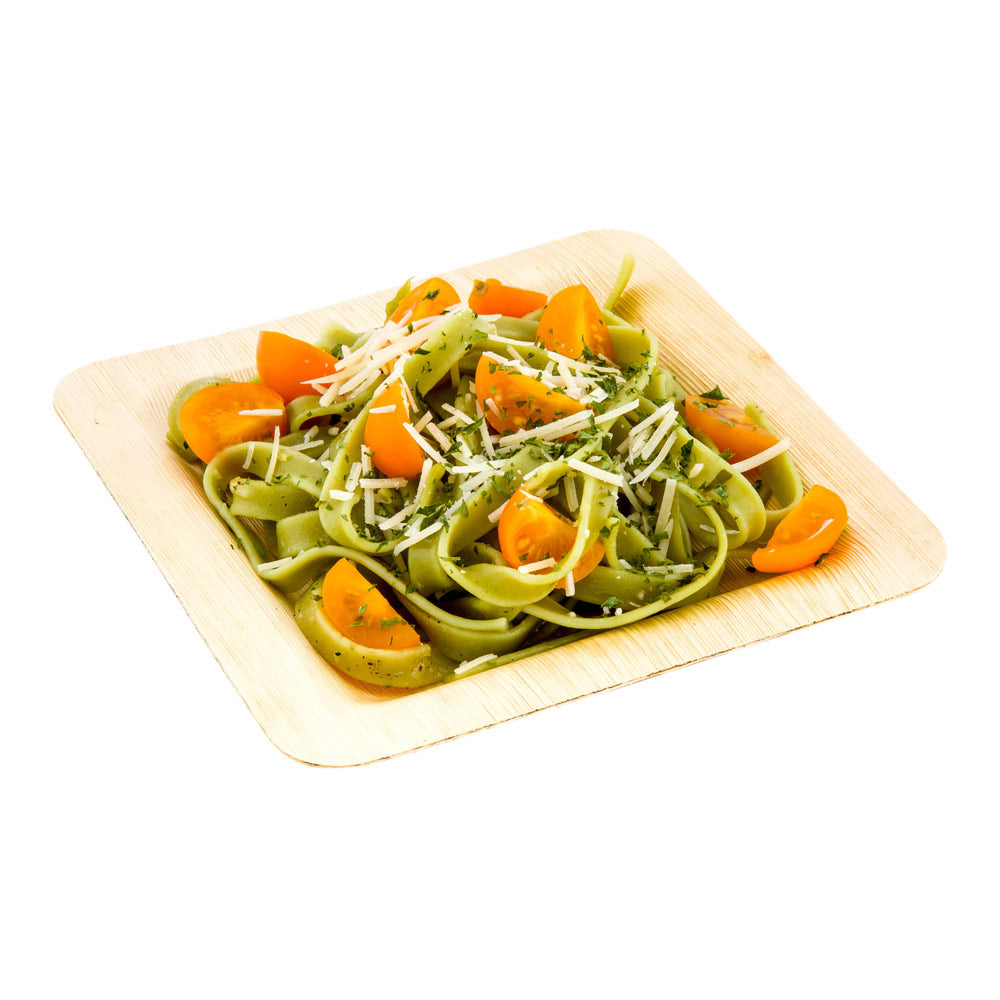 Bambuddha Square Natural Bamboo Medium Plate - 6" x 6" x 1/2" - 100 count box