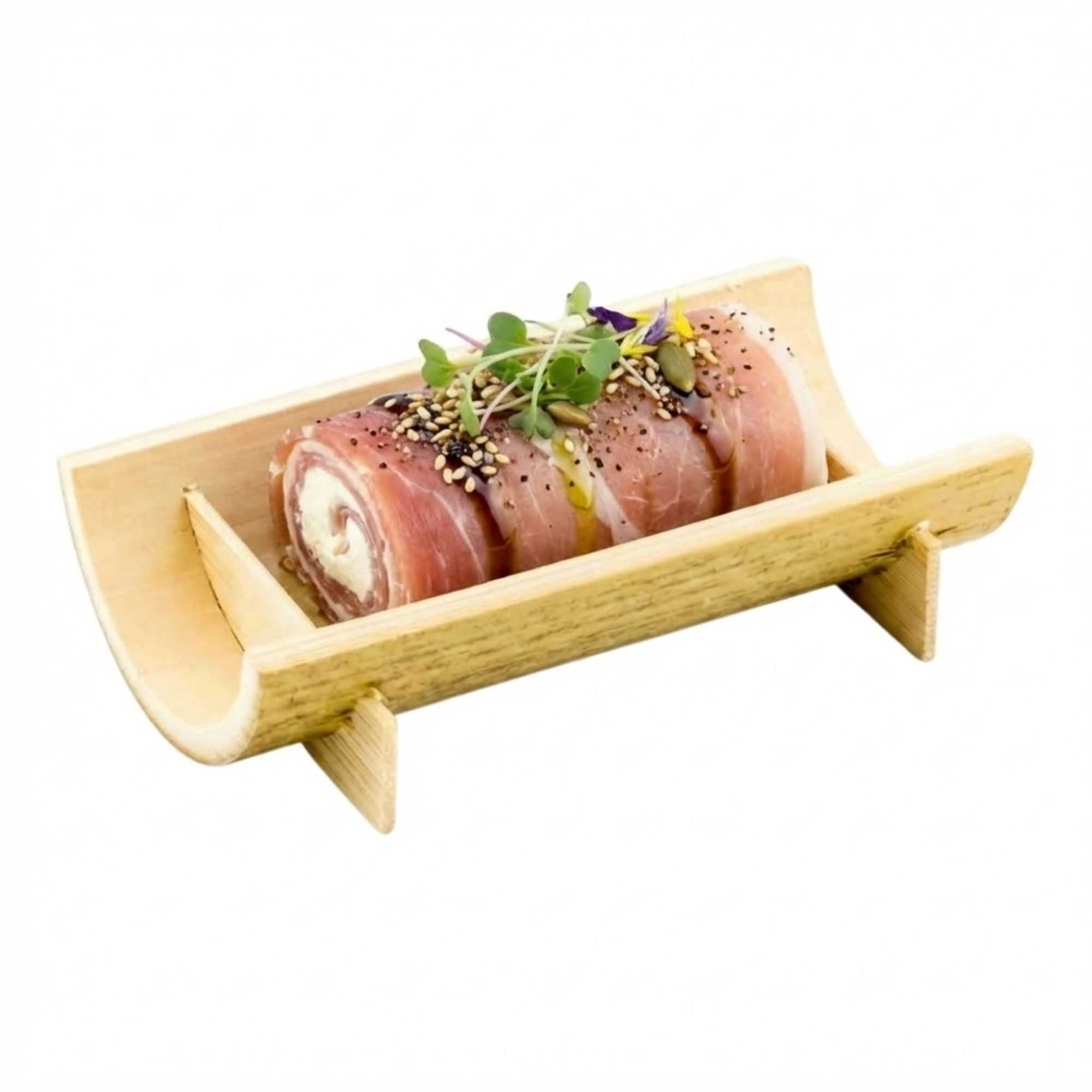 Bambuddha Rectangle Natural Bamboo Small Canoe - 4" x 2" x 1" - 800 count box